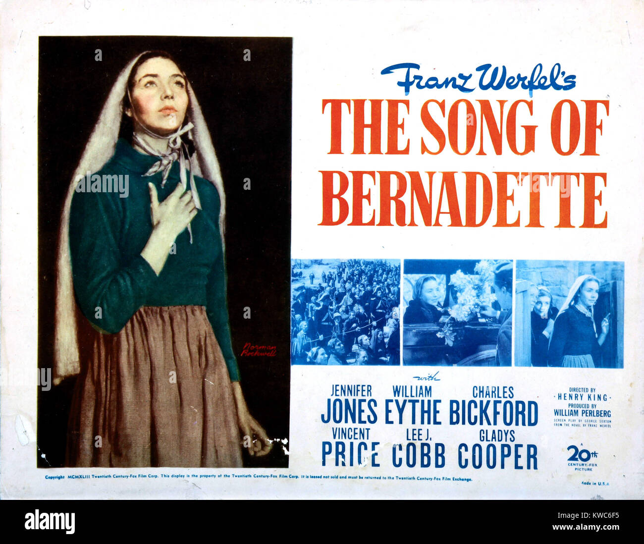 La canzone di Bernadette, Jennifer Jones, 1943. TM e © XX Century Fox Film  Corp. Tutti i diritti riservati. La cortesia Foto stock - Alamy