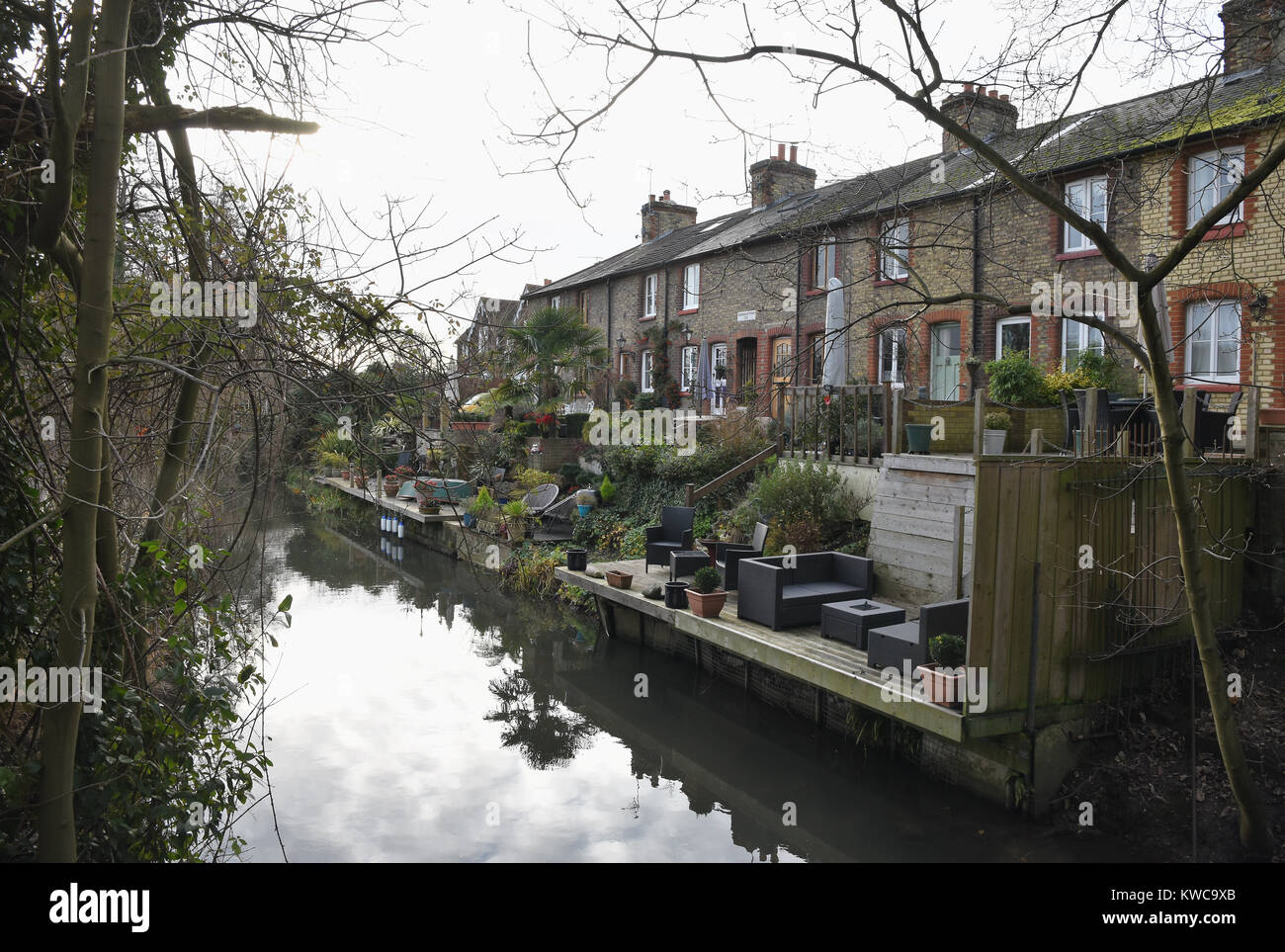 Riverdale Cottages, Fiume Darent, Shoreham, Kent. Regno Unito Foto Stock