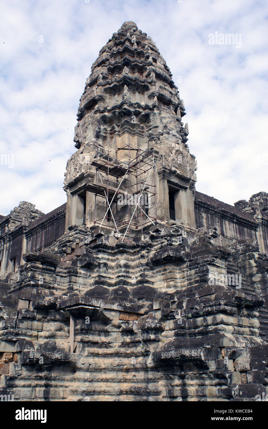 Torre all'angolo di Angkor Wat, Cambogia Foto Stock