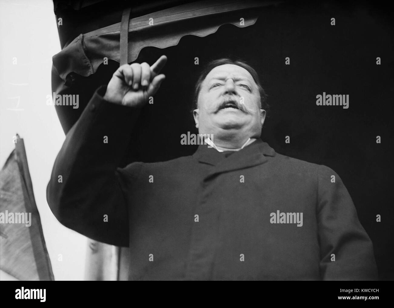 Presidente repubblicano candidato William Howard Taft, parlando in North Platte, Nebraska, 1908 (BSLOC 2017 2 108) Foto Stock