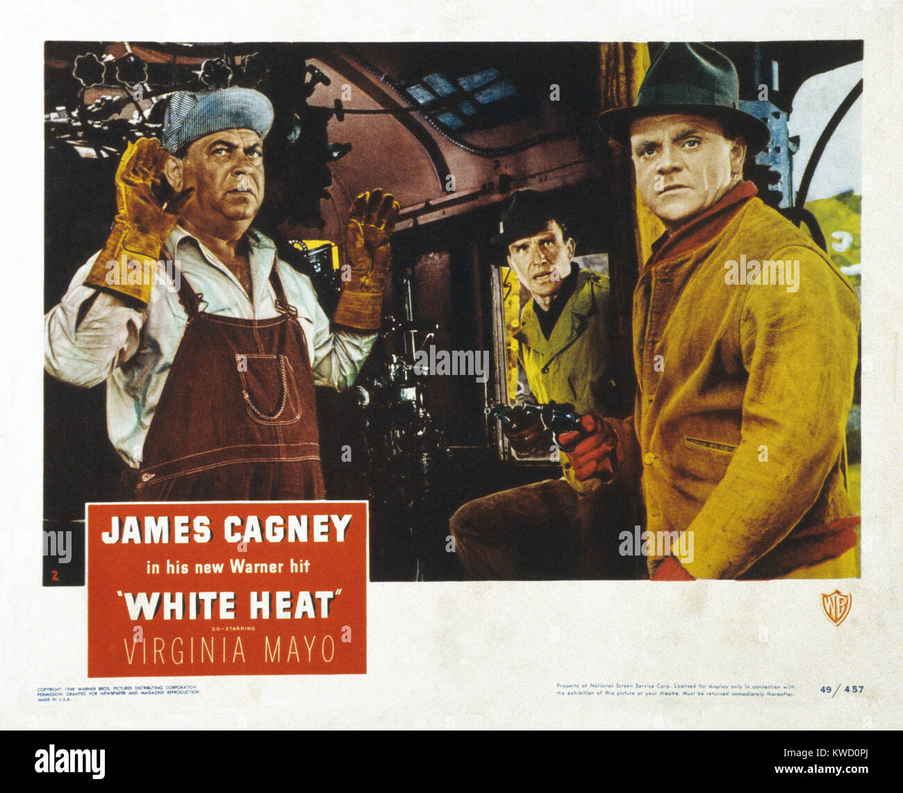 Calore bianco, noi lobbycard: da sinistra, Murray Leonard, Ford Rainey,  James Cagney, 1949 Foto stock - Alamy