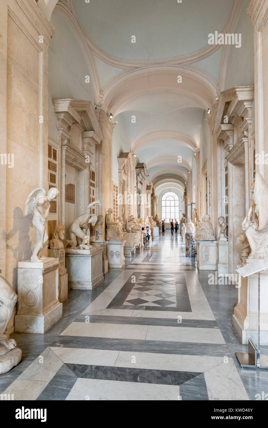 Galleria di Scultura nel Palazzo Nuovo, Musei Capitolini di Roma, Italia Foto Stock