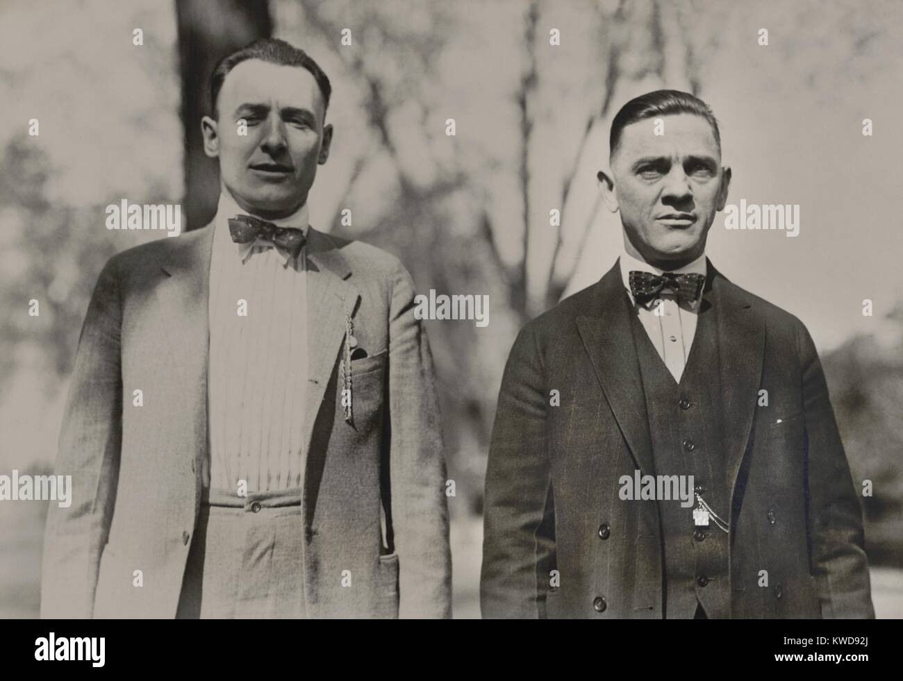 C.F. Keeney e Fred Mooney minatori uniti, sono stati accusati di tradimento. Come Presidente e Sec-Treasurer dell'Unione, hanno organizzato la contea di Logan Marzo del 24 agosto 1921. Il marzo inoltrato nella battaglia di Blair Mountain, in cui 10.000 (BSLOC 2016 8 45) Foto Stock