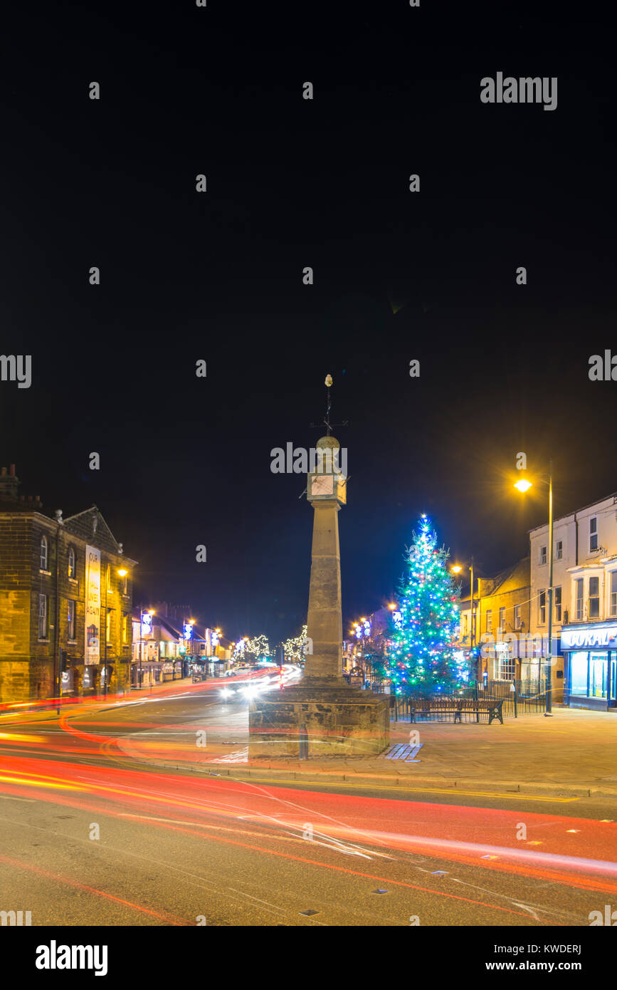 Guisbrough High Street a Natale Foto Stock