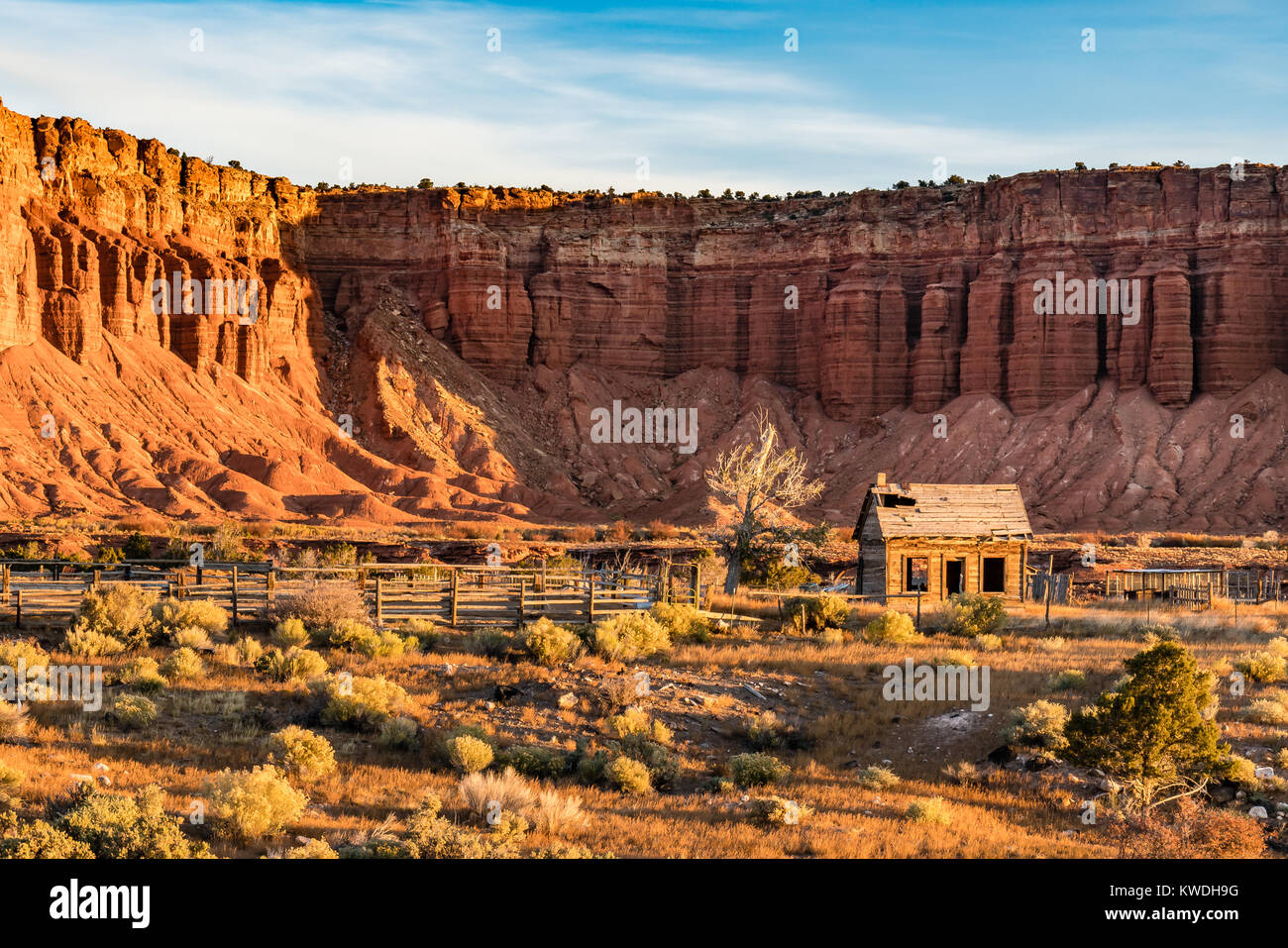 Abbandonato il Mormon Homestead vicino al Capitol Reef National Park nello Utah Foto Stock