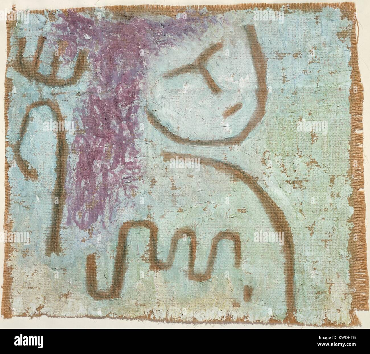 Poca speranza di Paul Klee, 1938, Swiss pittura, gesso e acquerello su tela. Verso la fine degli anni trenta, Klees lavoro diventò pessimista, riecheggiando il suo destino personale e la situazione politica. La ruvida dipinto su tela simula il deterioramento fisico (BSLOC 2017 7 30) Foto Stock