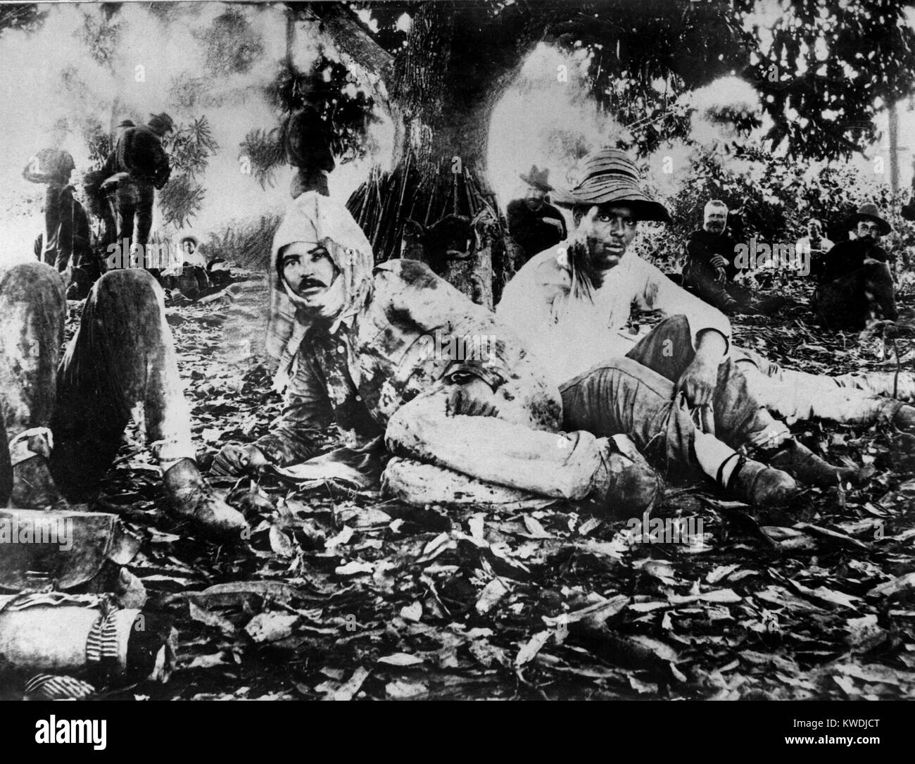 Feriti prigionieri spagnoli a Brigata ospedale di San Juan Hill, Cuba, 3 luglio 1898 (BSLOC 2017 10 55) Foto Stock