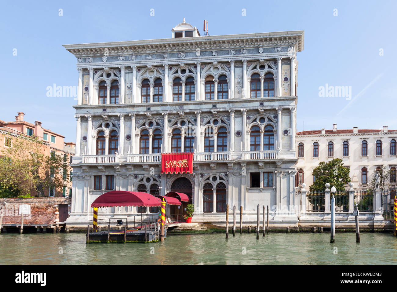 Casino di Venezia, Cannaregio, Grand Canal, Venezia, Italia ripetutamente il casinò più antico risalente al 1638 in Ca Vendramin Calergi Foto Stock