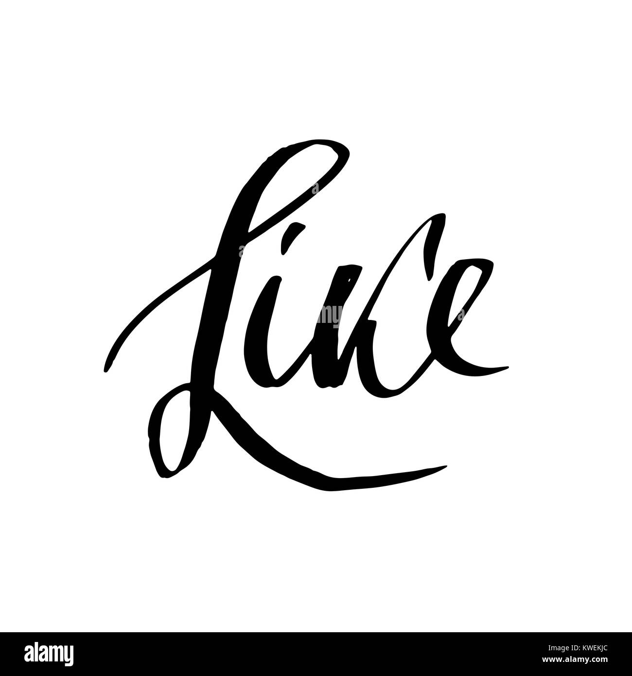 Simili. Social Media tipografia banner. Blog di decorazione. Spazzola moderno lettering. Vector grunge calligraphy illustrazione. Illustrazione Vettoriale