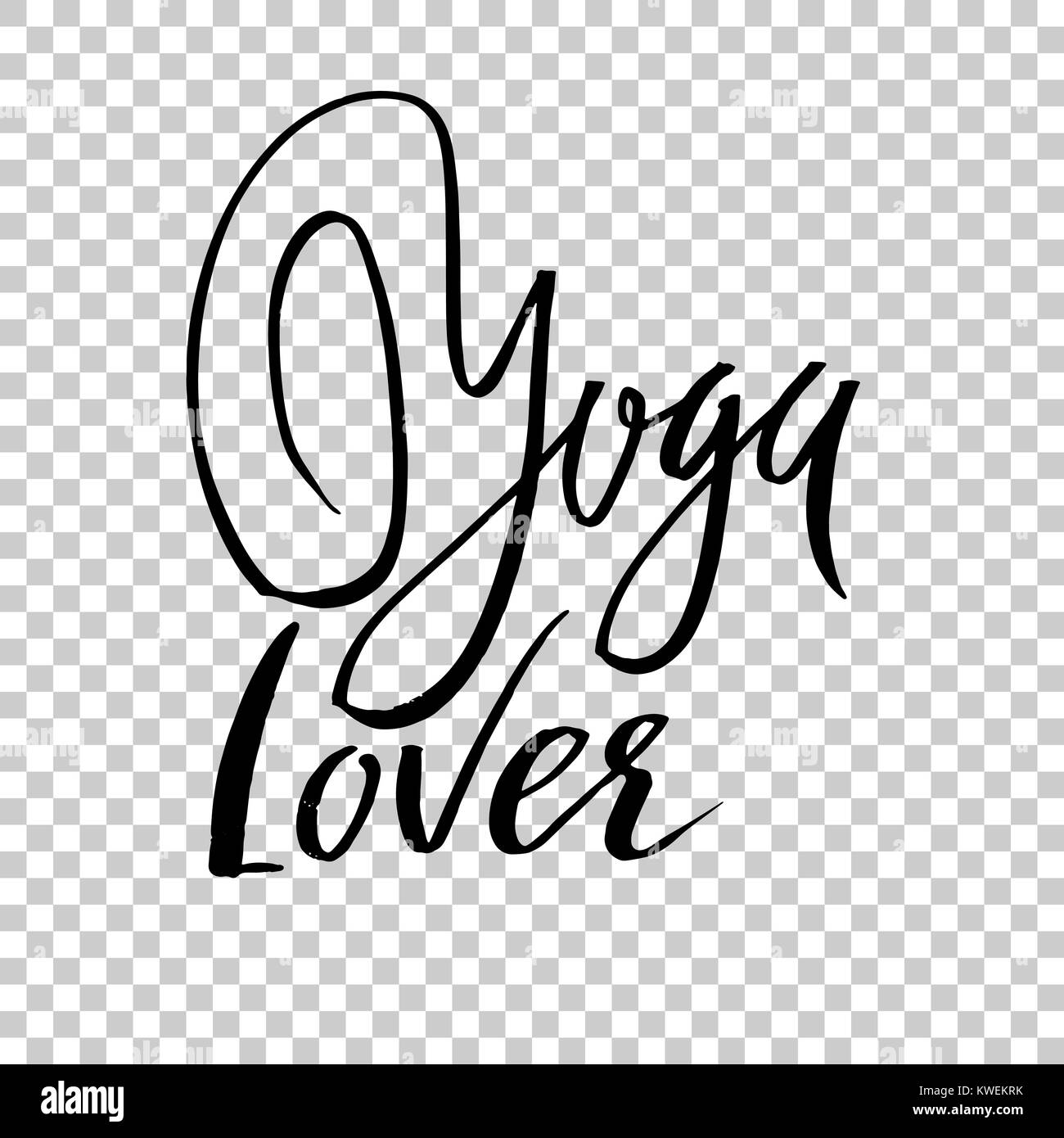 Lo Yoga amante pennello asciutto scritte sui. Lo Yoga tipografia poster. Illustrazione Vettoriale. Illustrazione Vettoriale