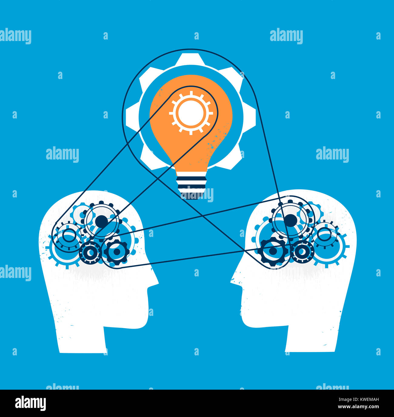 Menti lavorano insieme per una grande idea di business Foto Stock