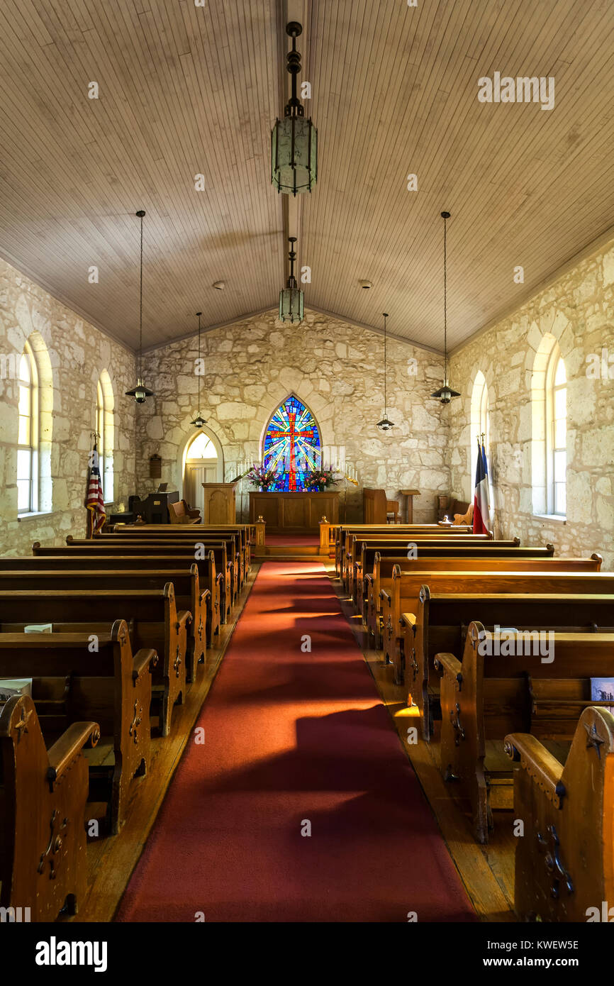 Interno, La Villita chiesa di San Antonio, Texas, Stati Uniti d'America Foto Stock