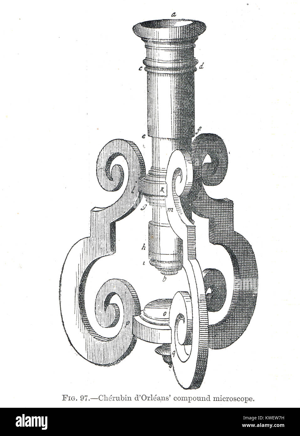 Microscopio composto da Chérubin d'Orléans Foto Stock