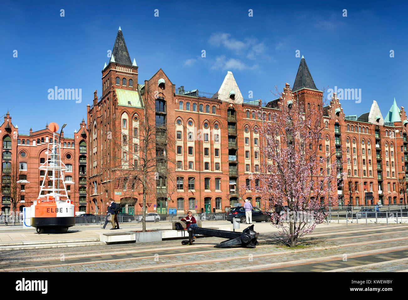 Dar-es-Salaam-Platz nella città portuale di Amburgo, Germania, Europa, Dar-es-Salaam-Platz in der Hafencity von Hamburg, Deutschland, Europa Foto Stock