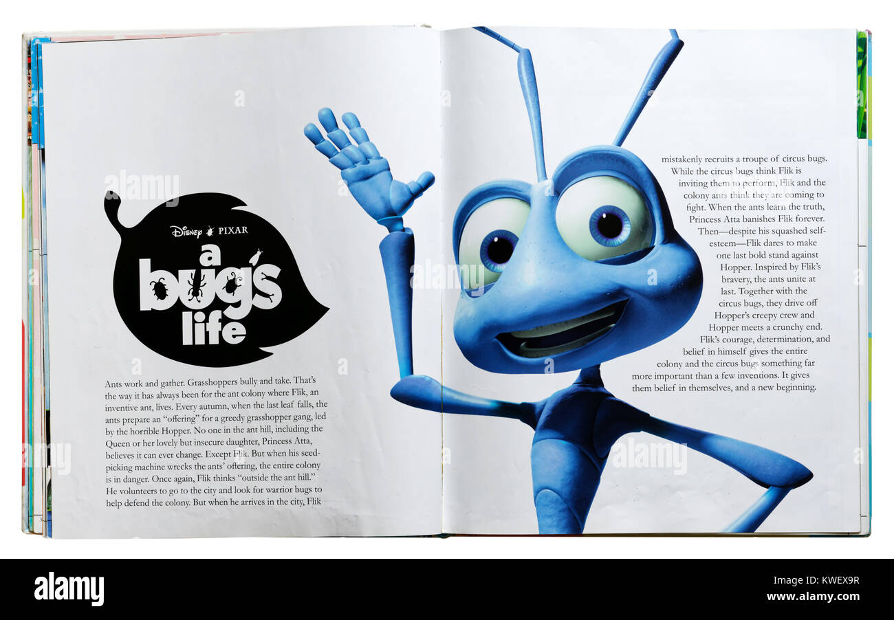 Pixar Flik caratteri dal film un Bug la vita in un Pixar guida di carattere Foto Stock