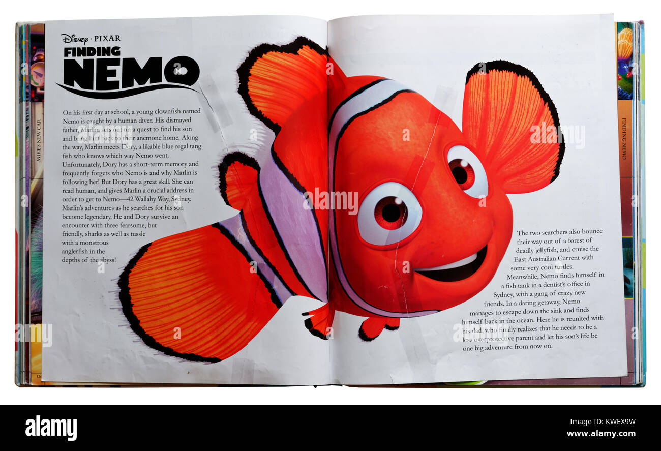 Carattere di Pixar Nemo dal film alla ricerca di Nemo in un Pixar guida di carattere Foto Stock