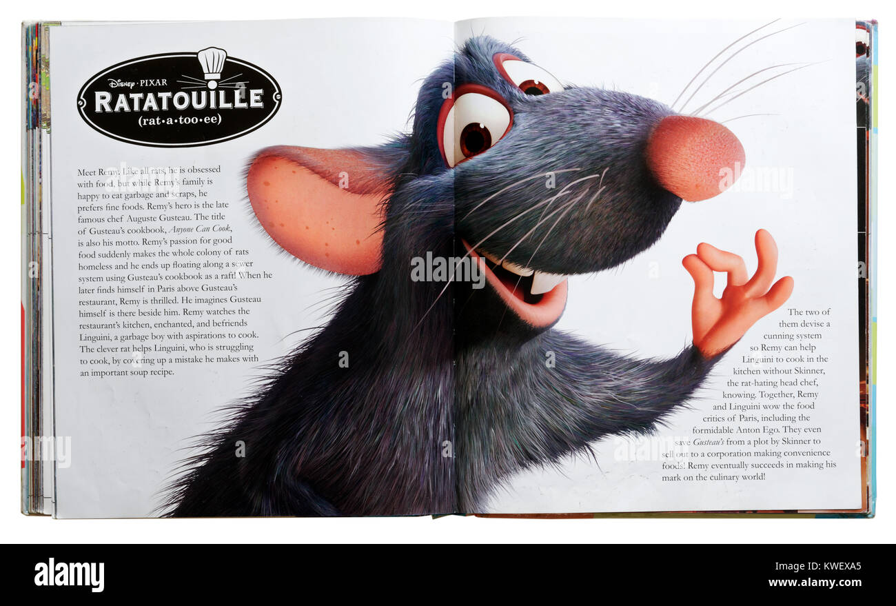 Pixar character Remy ratto dal film Ratatouille in un Pixar guida di carattere Foto Stock