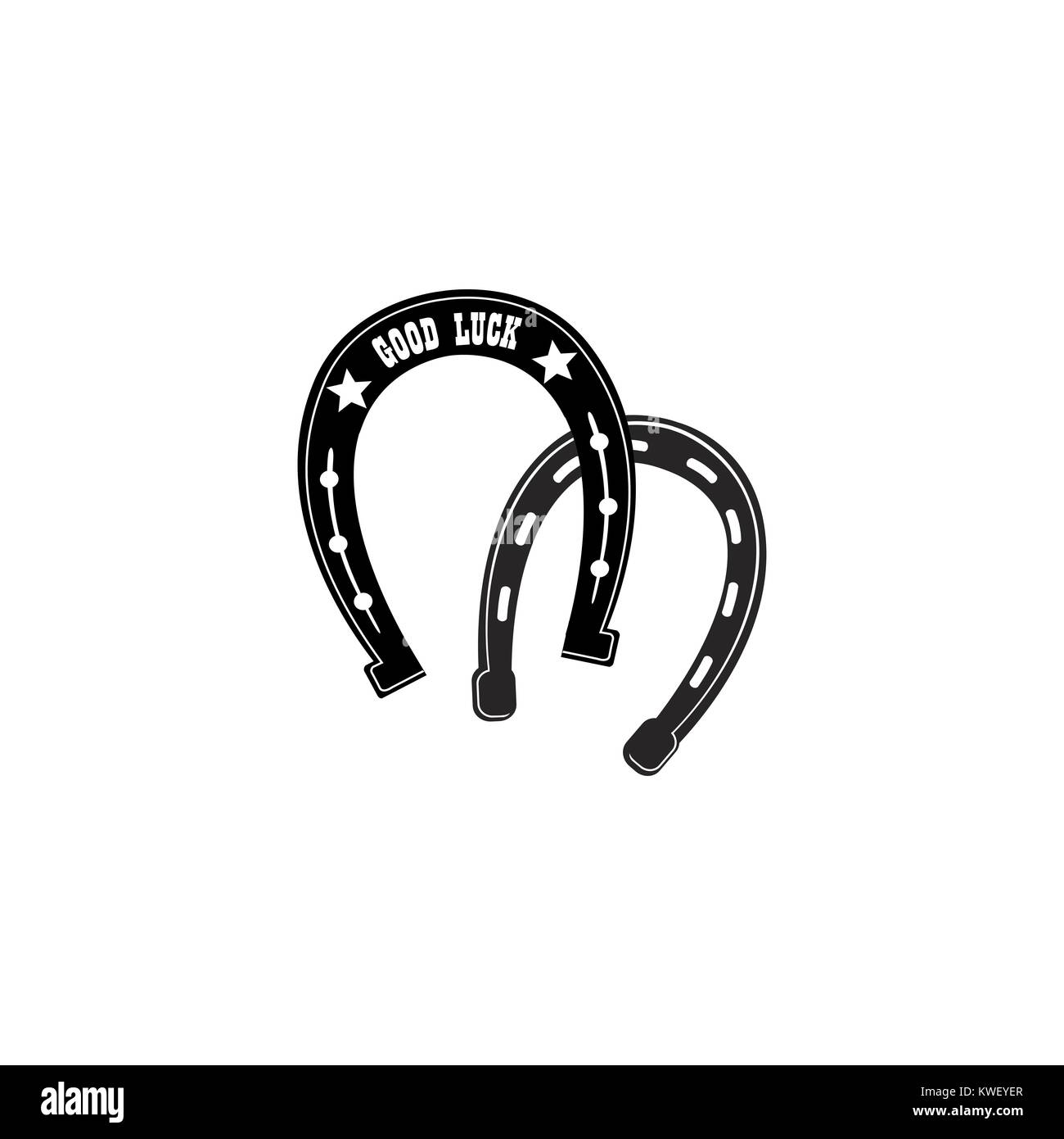 Ferro di cavallo icona. Fortunato ferri di cavallo in acciaio set vettore isolato su sfondo bianco. Buona fortuna simbolo Illustrazione Vettoriale