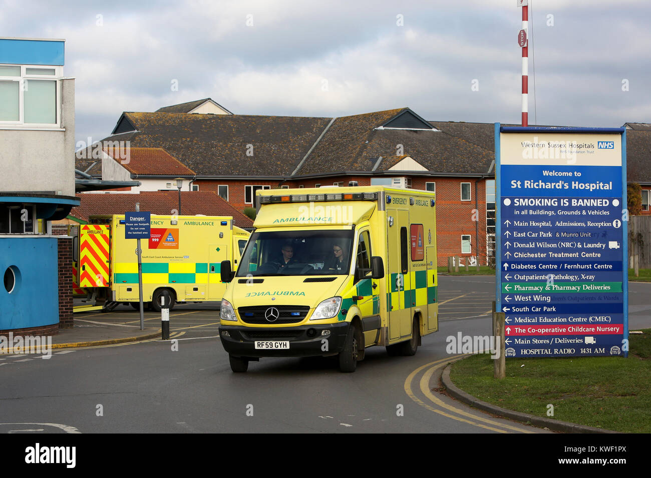 Viste generali di St Richards Hospital, Chichester, West Sussex, Regno Unito. Foto Stock