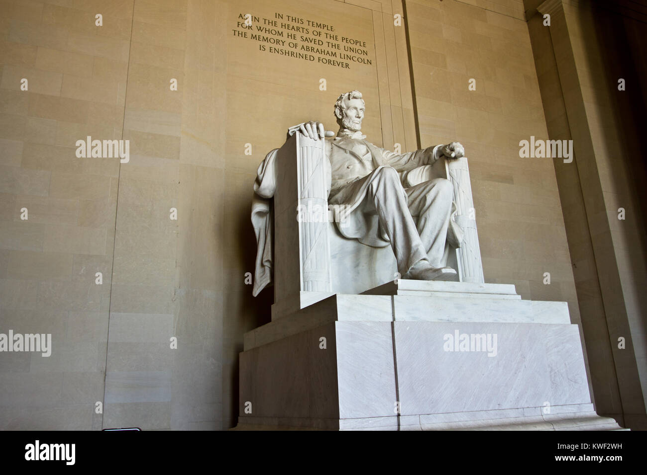 Il Lincoln Memorial è un americano di monumento nazionale costruito per onorare il sedicesimo presidente degli Stati Uniti Abraham Lincoln. Washington DC. Foto Stock