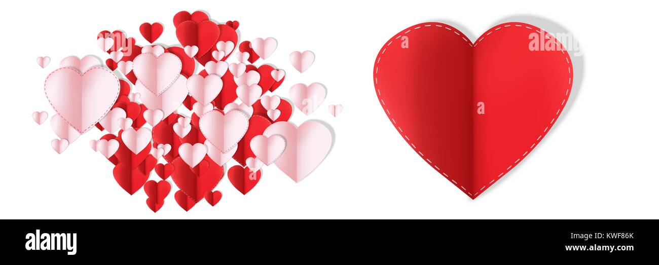 San Valentino design con cuori Foto Stock