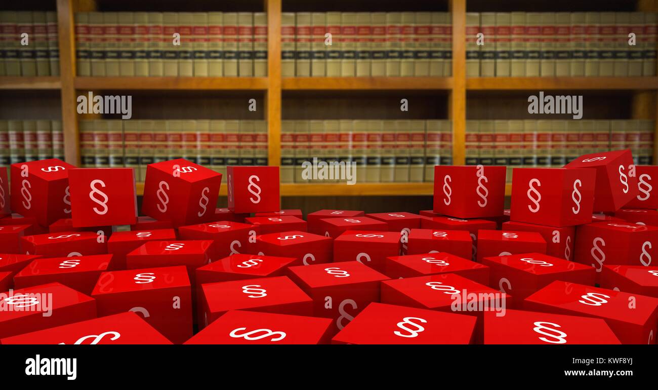 Icone di simboli di sezione 3D e libreria Foto Stock