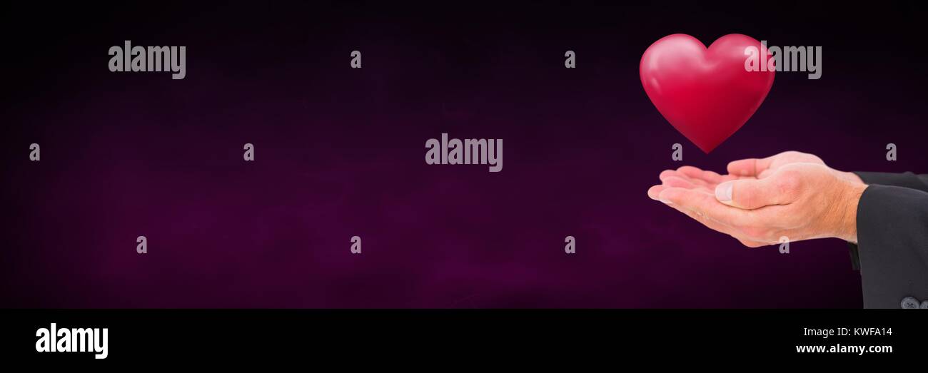 aprire la mano e il cuore Foto Stock