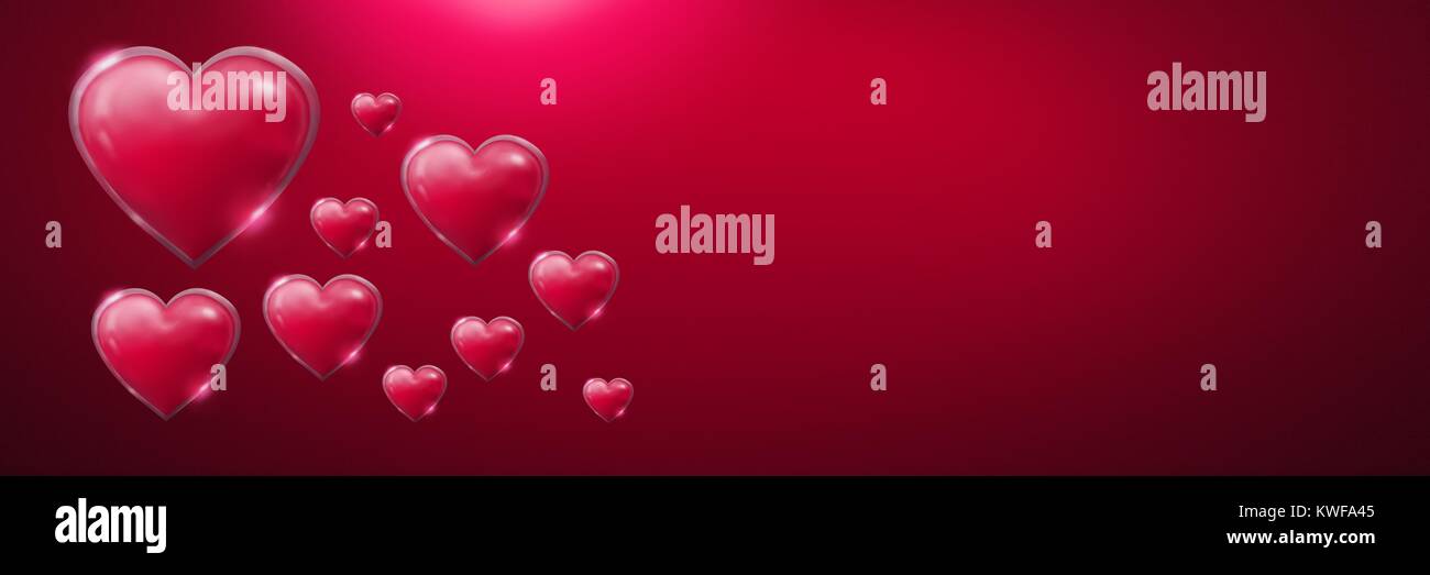 Lucenti cuori di San Valentino Foto Stock