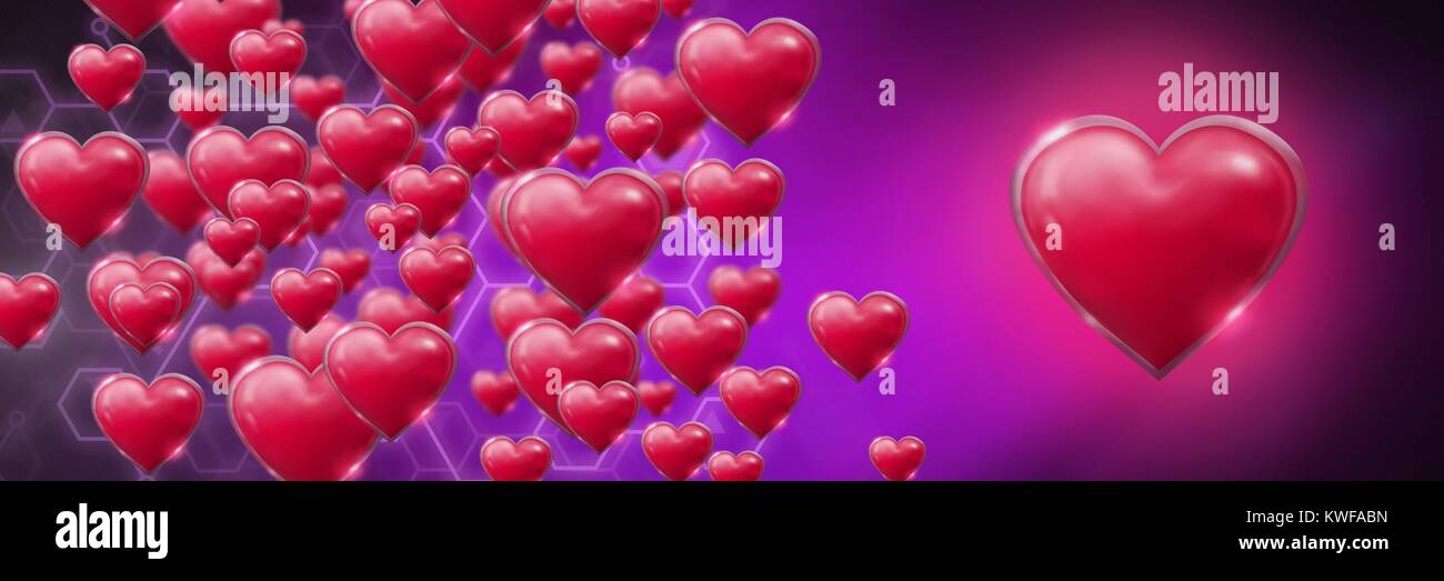 Lucenti cuori di San Valentino Foto Stock