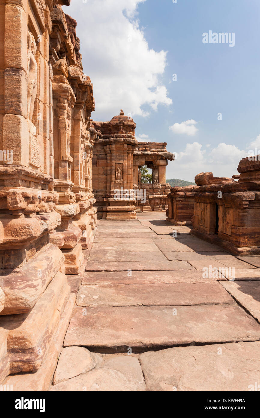 India, Karnataka, Pattadakal, Tempio Virupaksha Foto Stock