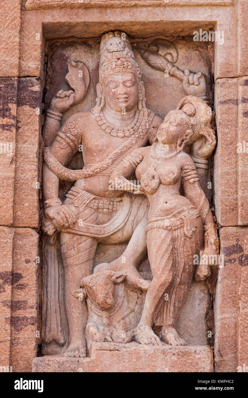 India, Karnataka, Pattadakal, Tempio Virupaksha Foto Stock