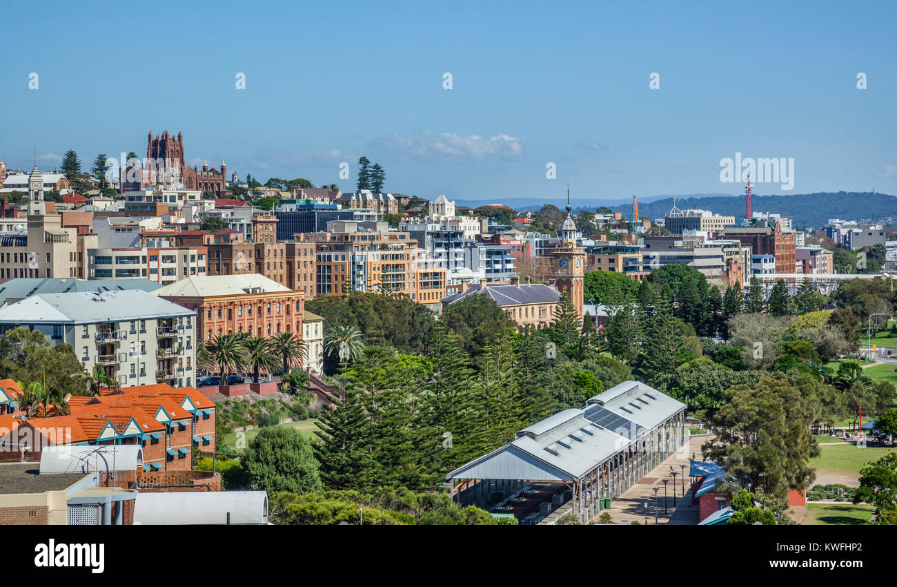 Australia, Nuovo Galles del Sud, cacciatore regione, vista di Newcastle est e Newcastle City da Flagstaff Hill Foto Stock
