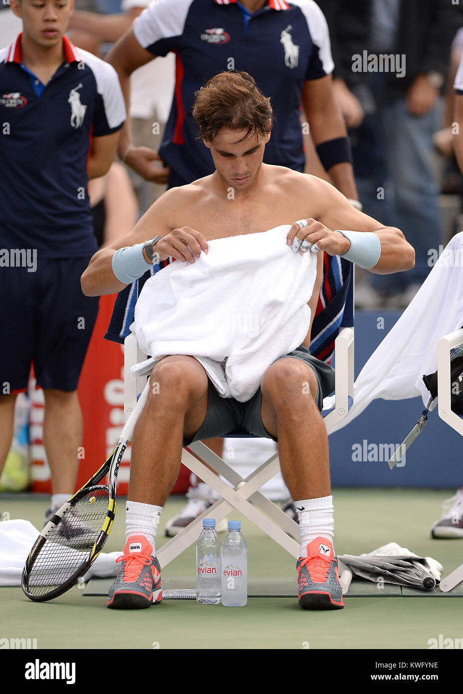 Lavaggio, NY - Settembre 07: Rafael Nadal giorno tredici del 2013 US Open a USTA Billie Jean King National Tennis Center Settembre 7, 2013 nel quartiere di lavaggio del Queens borough di New York City. Persone: Rafael Nadal Foto Stock