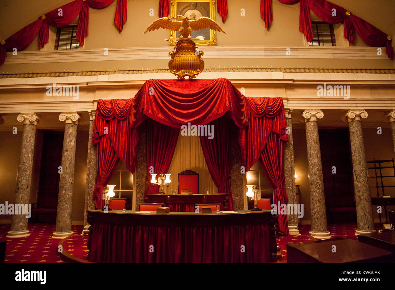 La vecchia camera del Senato progettato da Benjamin Henry Latrobe si trova nel nord del Capitol Rotunda, Washington DC, Stati Uniti d'America Foto Stock