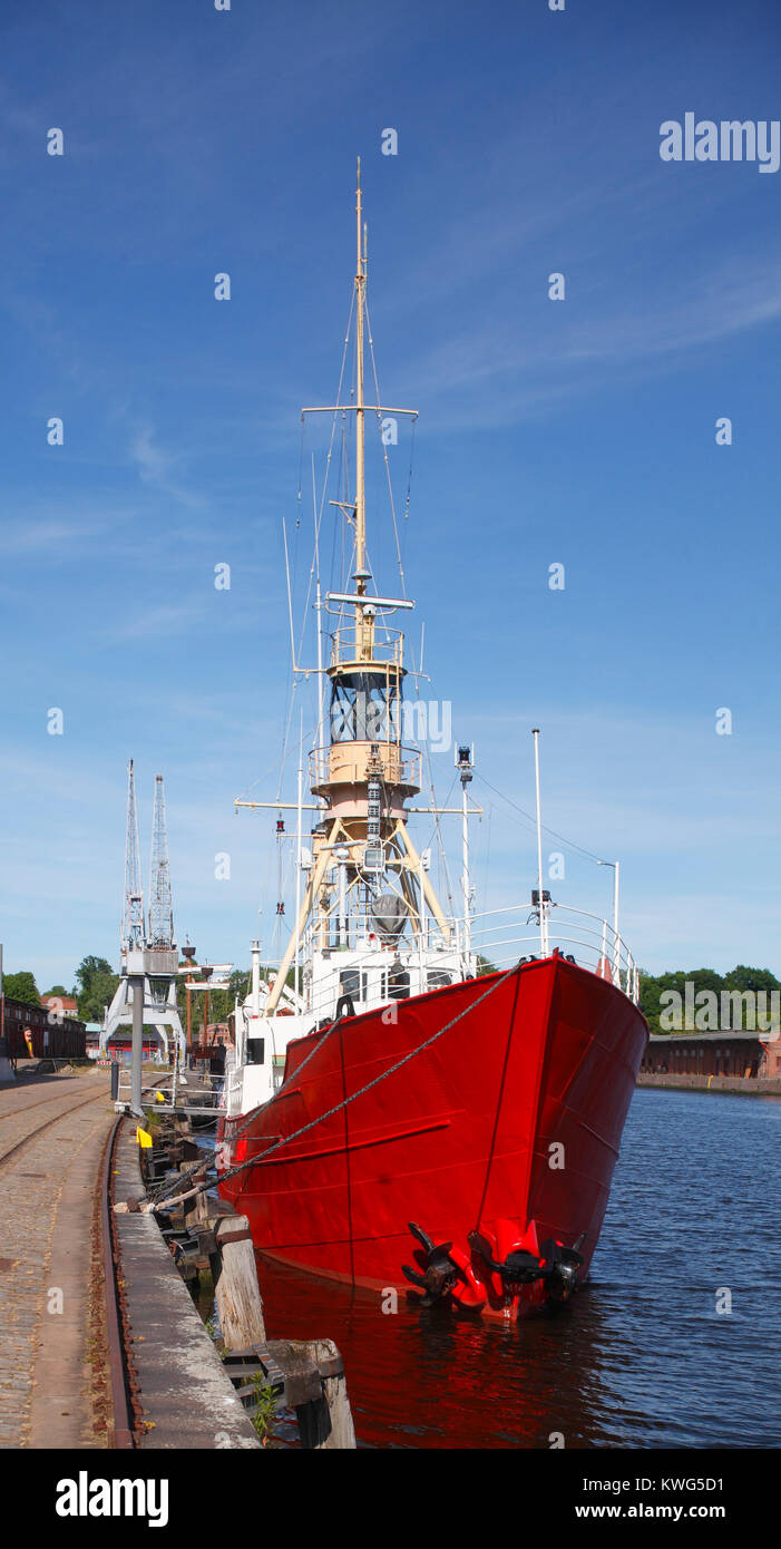 Lightship Fehmarnbelt a Hansa-Hafen harbor , Lübeck, Schleswig-Holstein, Germania, Europa Foto Stock