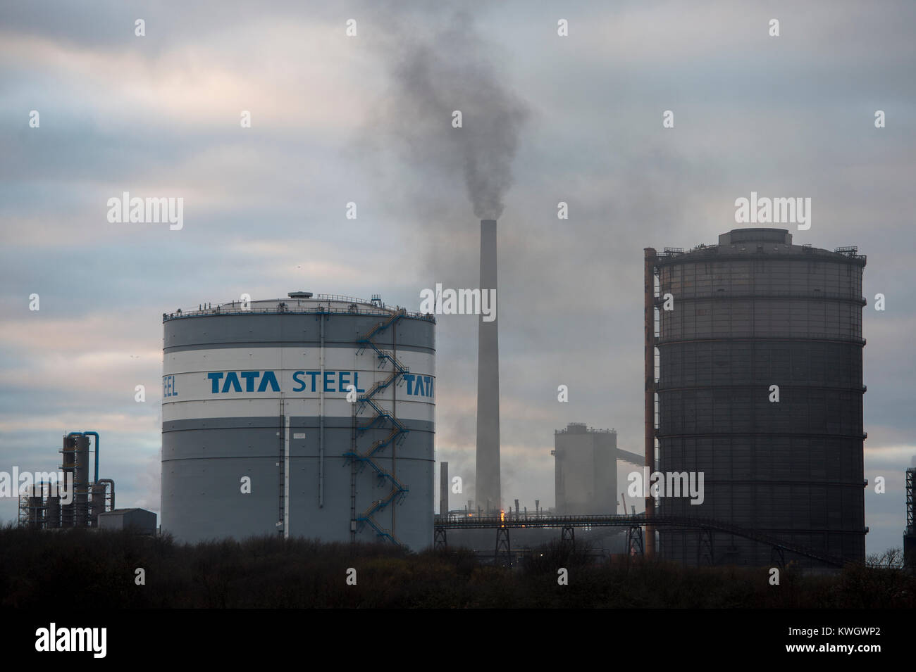 Tata Steel Works a Port Talbot nel Galles Foto Stock