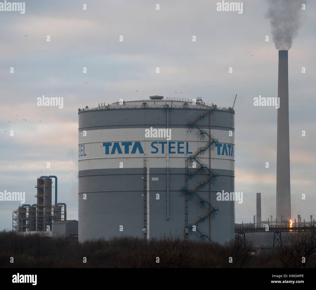 Tata Steel Works a Port Talbot nel Galles Foto Stock
