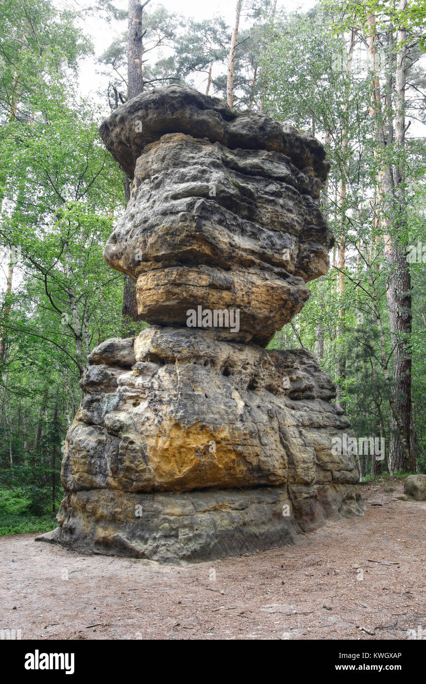Bizzarro rock formazione - sette pani, Repubblica Ceca Foto Stock