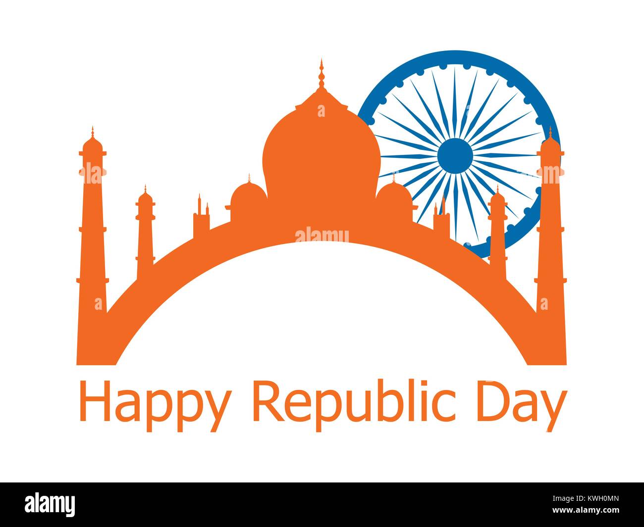 Felice il giorno della Repubblica dell'India. Il 26 gennaio. Ashoka Chakra. Illustrazione Vettoriale Illustrazione Vettoriale