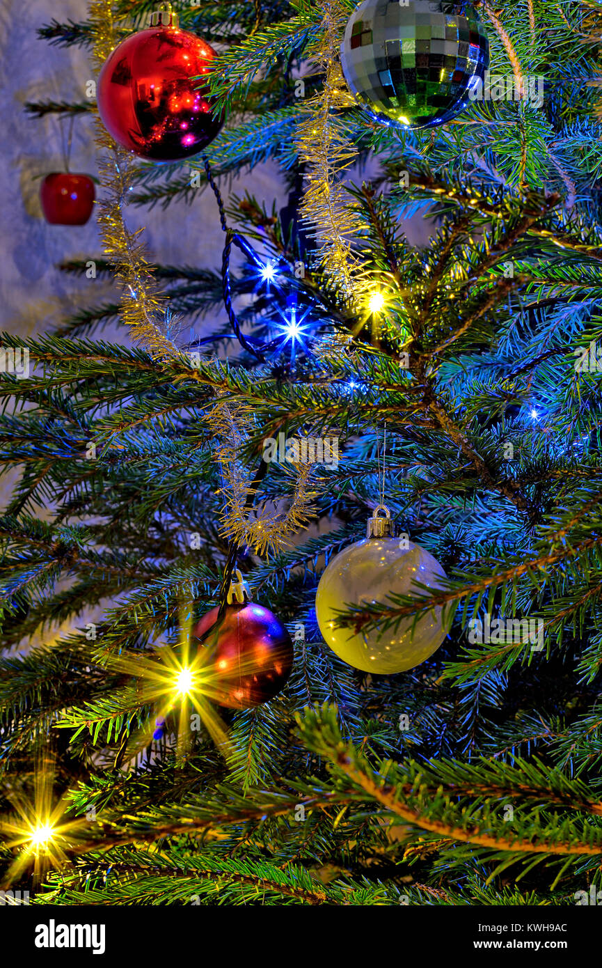 Shiny decorazioni di Natale Foto Stock