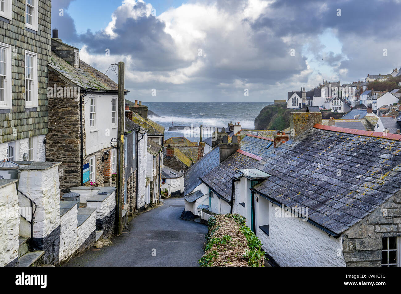 Issac porta sulla costa nord della Cornovaglia nel Sud Ovest Inghilterra Foto Stock
