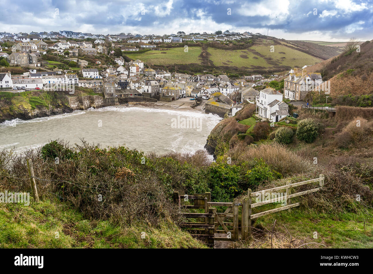 Issac porta sulla costa nord della Cornovaglia nel Sud Ovest Inghilterra Foto Stock