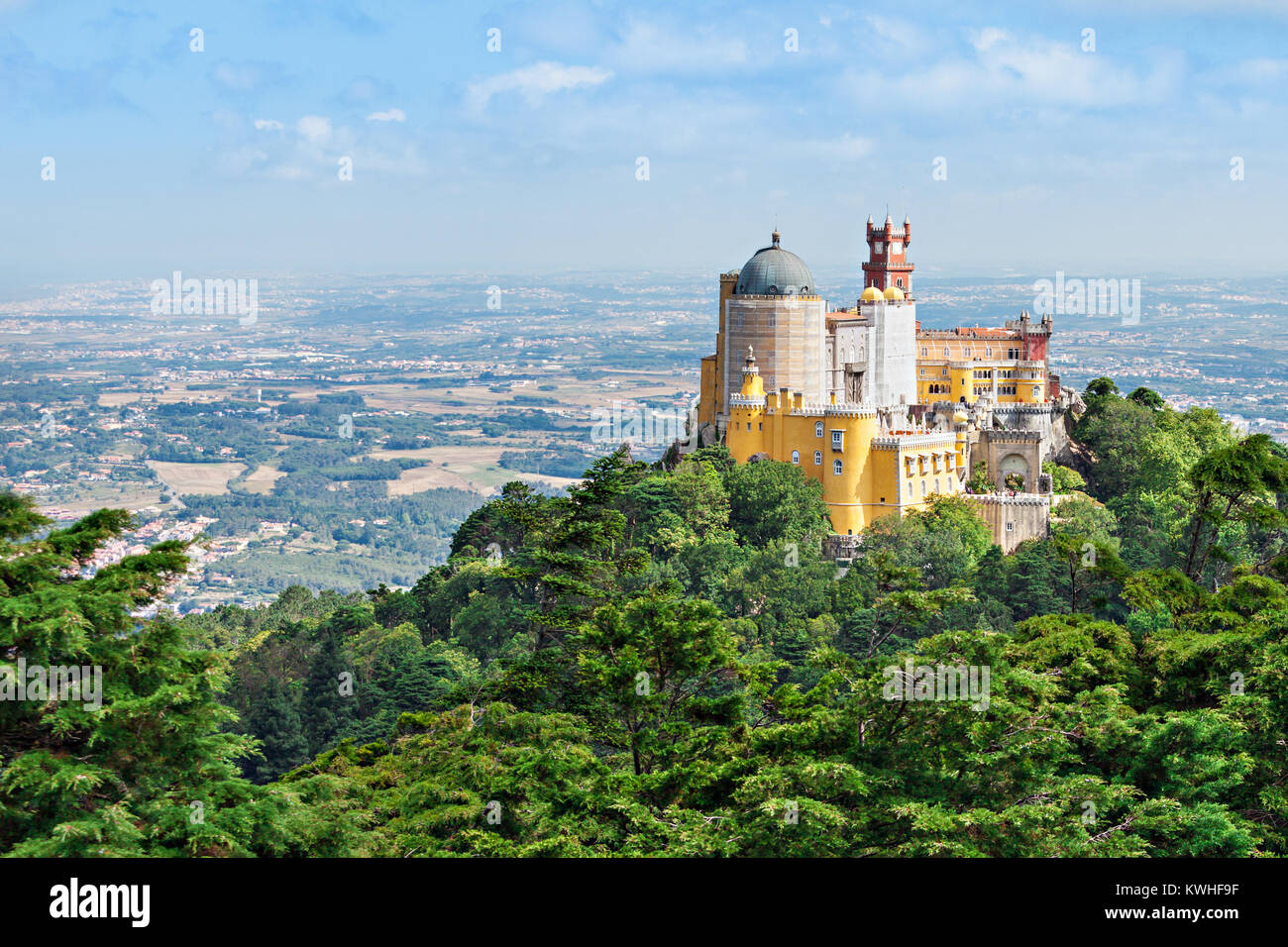 La pena il National Palace è un palazzo Romanticist in Sao Pedro de Penaferrim, Sintra, Portogallo Foto Stock