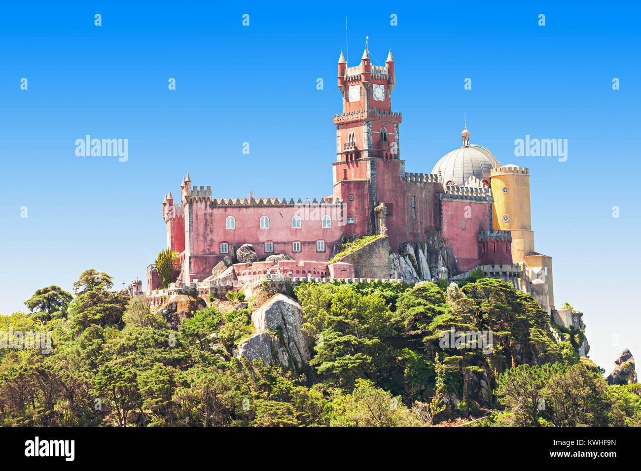 La pena il National Palace è un palazzo Romanticist in Sao Pedro de Penaferrim, Sintra, Portogallo Foto Stock