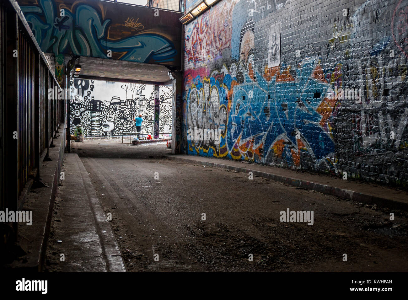Leake Street, i graffiti in tunnel di Waterloo Foto Stock