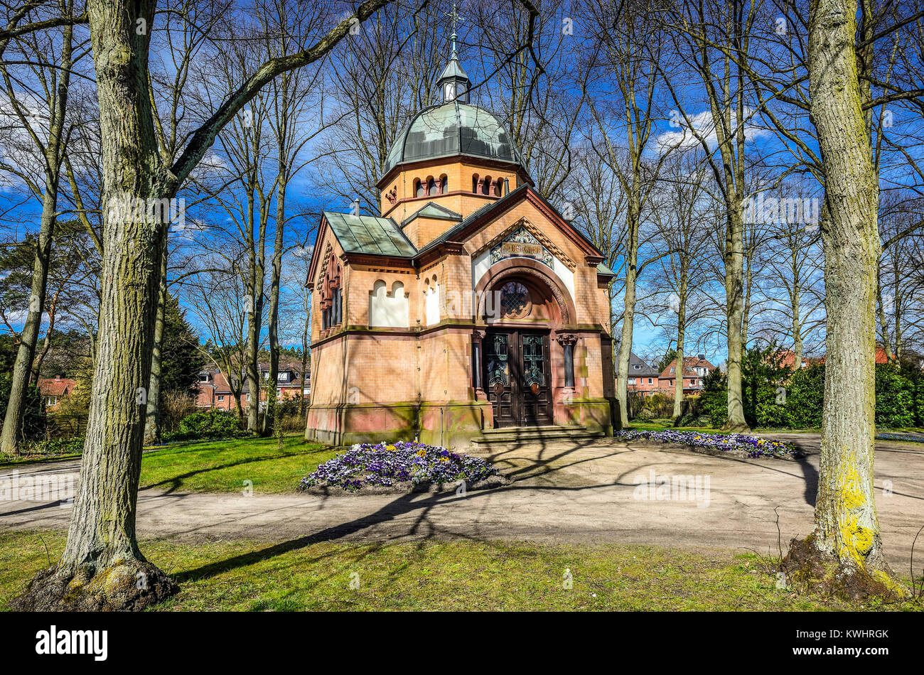 Bergner mausoleo del vecchio cimitero di Lohbruegge, Amburgo, Germania, Europa Bergner-Mausoleum auf dem Alten Friedhof in Lohbruegge, Deutschland, UE Foto Stock