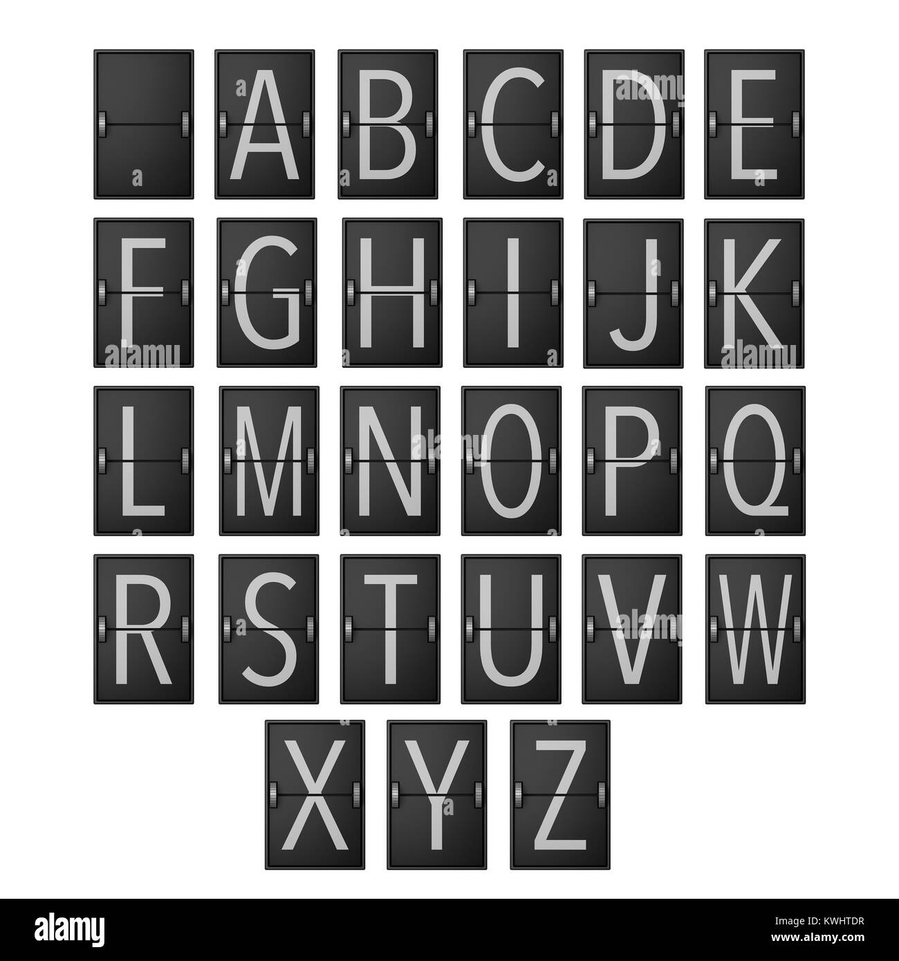 Gli arrivi di viaggio scheda di partenza font. Il rendering 3D Foto Stock