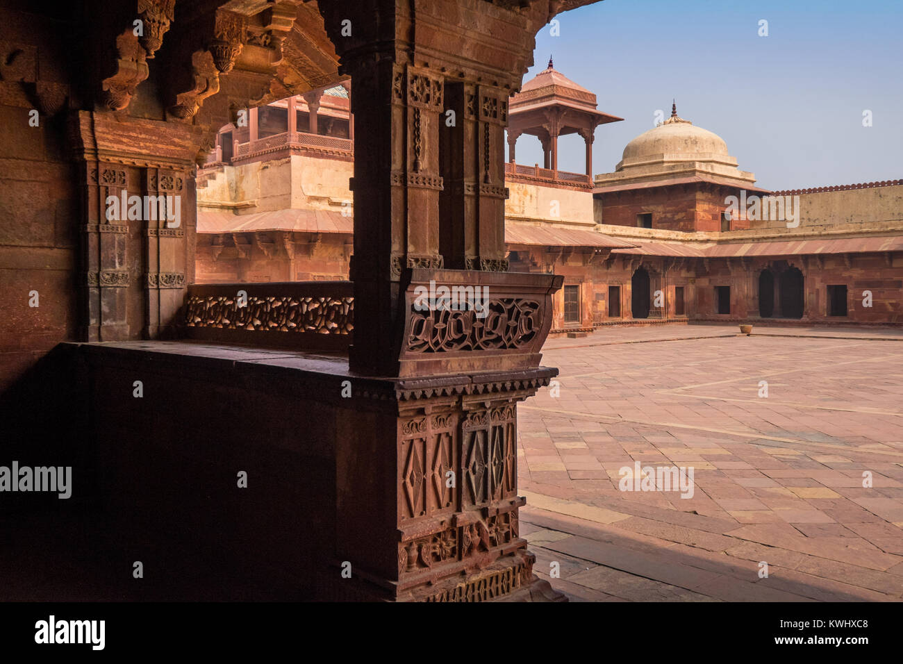 Fatehpur Sikri nel distretto di Agra è un abbandono città Mughal, Uttar Pradesh, India Foto Stock
