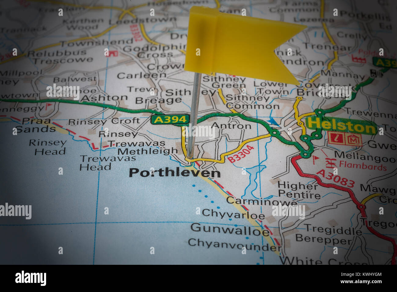 Mappa di Cornovaglia Foto Stock