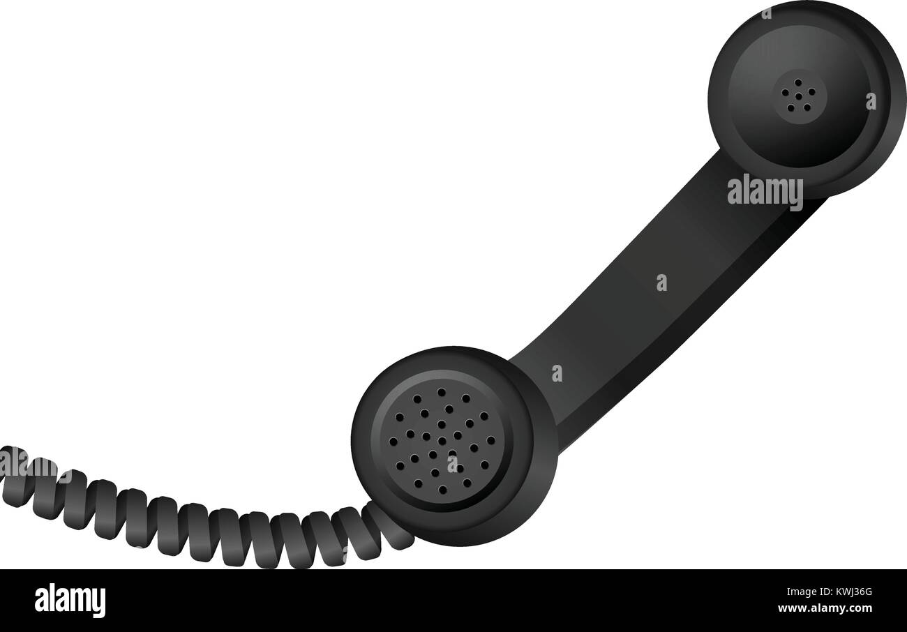 Ricevitore telefonico su uno sfondo bianco. Illustrazione Vettoriale